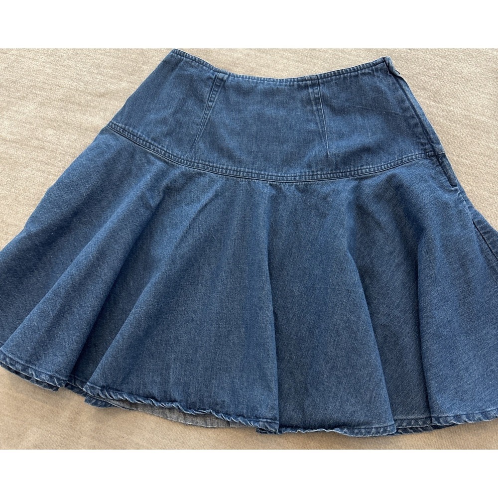 Vintage Denim skirt Short Ruffle Flirty Schoolgirl Size 6 USA